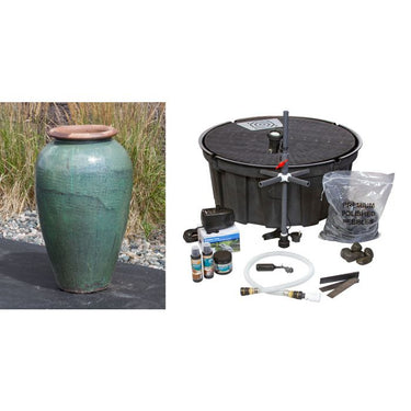 Tuscany FNT3560 Ceramic Triple Vase Complete Fountain Kit Vase Fountain Blue Thumb
